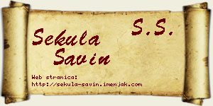 Sekula Savin vizit kartica